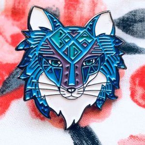 Geometric Wolf Enamel Pin